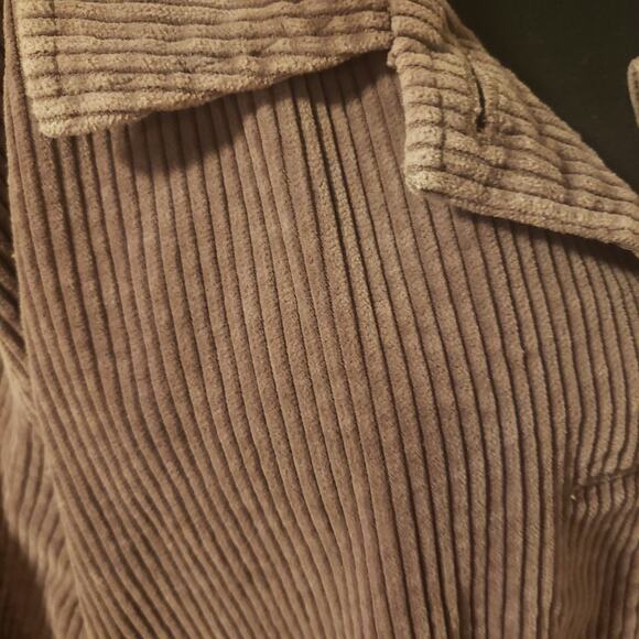 Woman Within 1X Plus Size Pleat-Back Corduroy Jacket Lavender Lagenlook Shacket - Picture 6 of 8